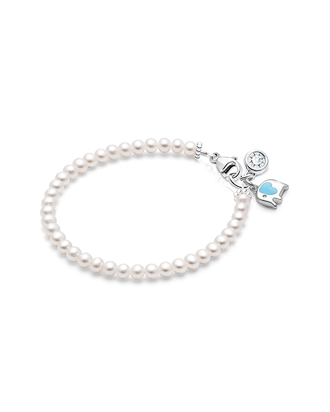3mm Cultured Pearls, Baby/Children&#039;s Beaded Bracelet for Girls - Sterling Silver