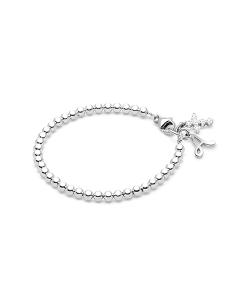 3mm Tiny Blessings Beads, Christening/Baptism Baby/Children&#039;s Beaded Bracelet for Boys - Sterling Silver
