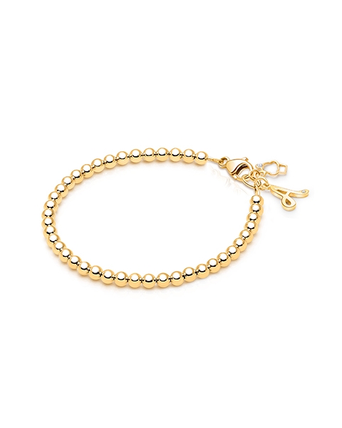 3mm Tiny Blessings Beads, Baby/Children&#039;s Beaded Bracelet for Girls - 14K Gold