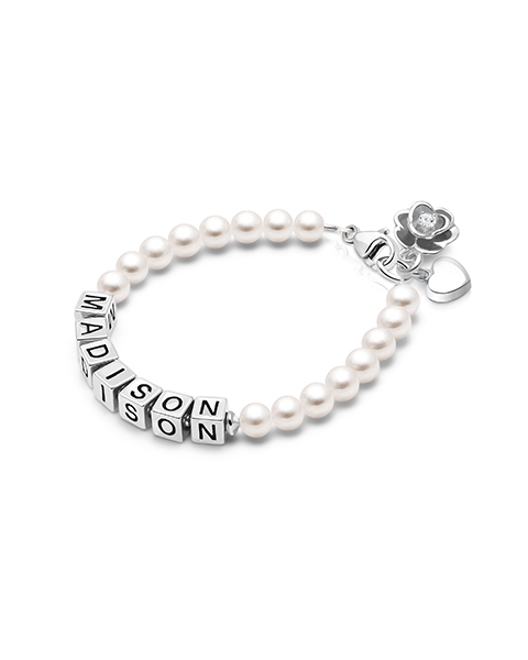 Pearl name bracelet for teens