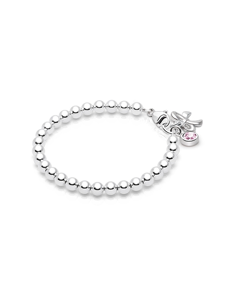 4mm Tiny Blessings Beads, Baby/Children&#039;s Beaded Bracelet for Girls - Sterling Silver