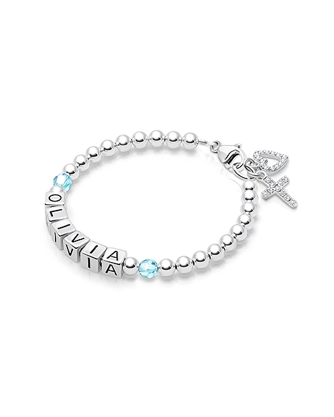 Birthstone Name Bracelet For Girls