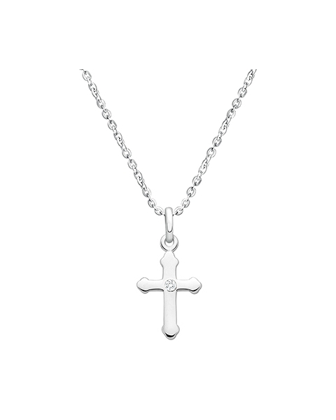 A Child&#039;s Faith, Teen&#039;s Cross Necklace for Girls - Sterling Silver