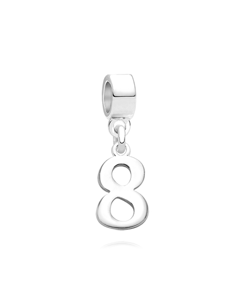 &quot;Don&#039;t be late, she&#039;s turning 8!&quot;  Girl&#039;s Silver 8th Birthday Pendant