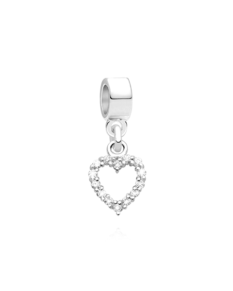 Shine bright like a diamond! Children&#039;s cz heart charm for girl&#039;s.