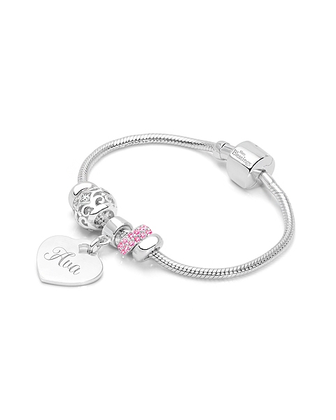 Adoré™ Holiday Starter Set, Baby/Children&#039;s Engraved Charm Bracelet for Girls - Sterling Silver