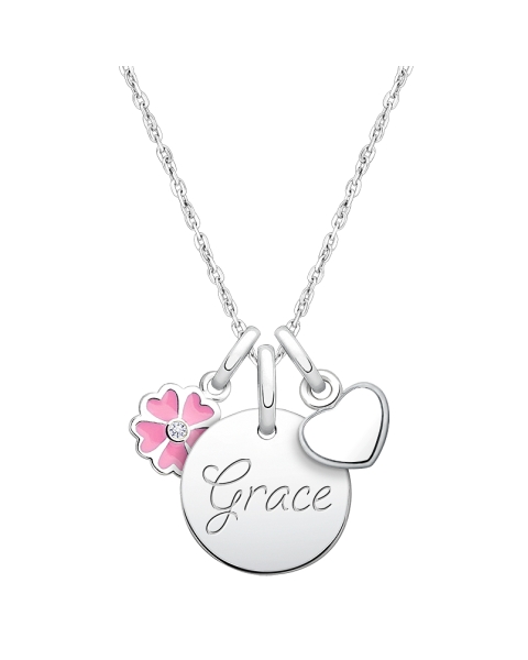 Baby Round &quot;Design Your Own&quot; Children&#039;s Necklace for Girls (50+ Optional Charms &amp; FREE Engraving) - Sterling Silver