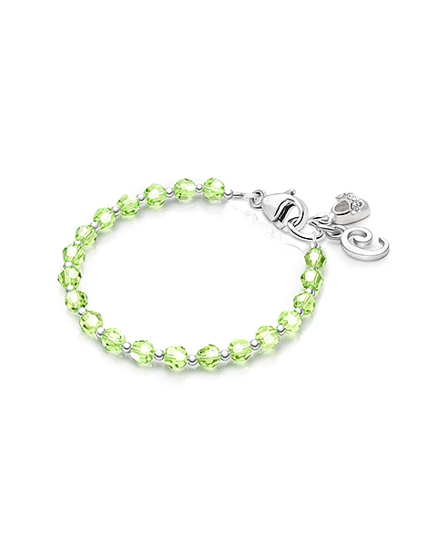 Birthstone Crystal, Baby/Children’s Beaded Bracelet for Boys (All 12 Birthstones Avail) - Sterling Silver