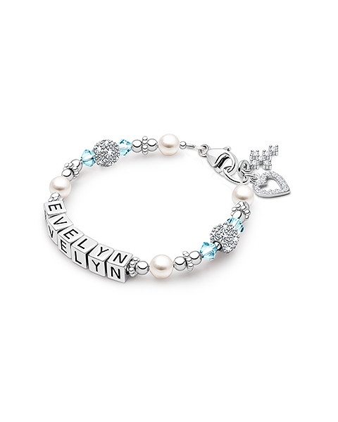 Birthstone Bracelet for Girls Christening/Baptism