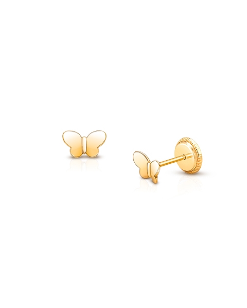 14K Gold Butterfly Earrings for Babies