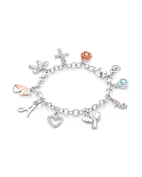 Design Your Own Baby/Children&#039;s Classic Charm Bracelet for Girls (INCLUDES Initial Charm) - Sterling Silver