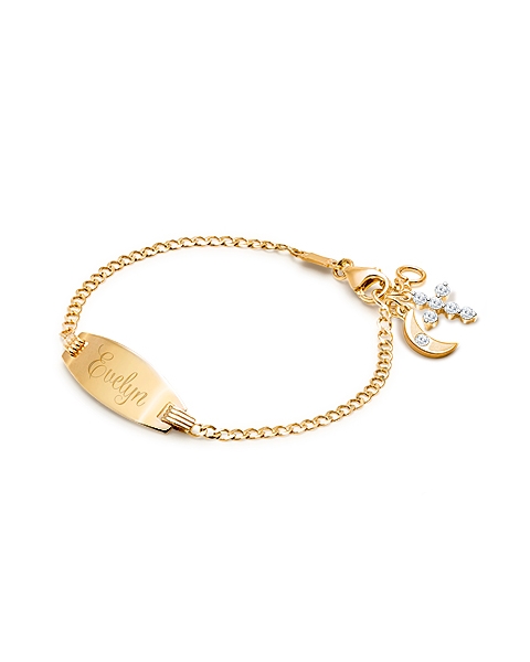 Classic Personally Engraved Gold Bracelet for Girl