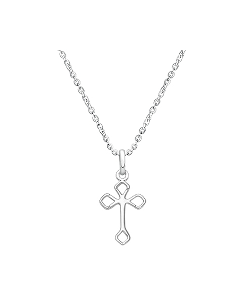 Diamond Point Cross, Teen&#039;s Necklace for Girls - Sterling Silver