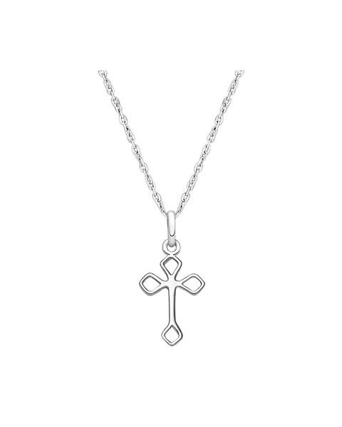 Silver Cross Necklace for Girls