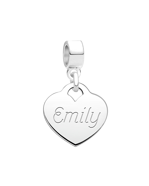 A Girl&#039;s Heart, Sterling Silver with  FREE Engraving of Her Name, Initial or Monogram - Adoré Pendant