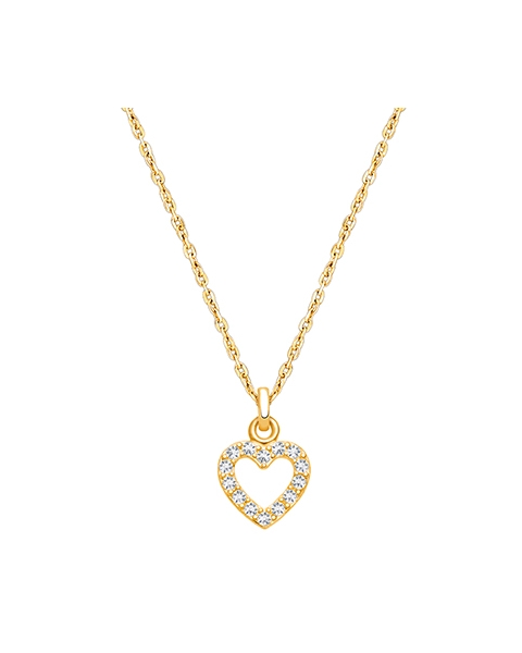 Eternal Heart, Pavé CZ Teen&#039;s Necklace for Girls - 14K Gold