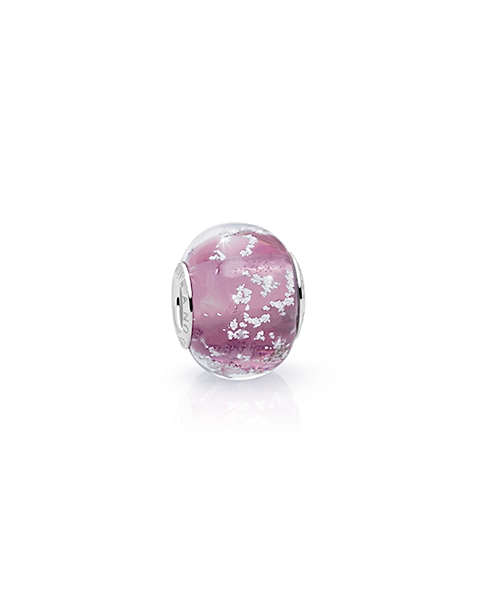 February Birthstone, Sterling Silver and Amethyst Purple Murano Glass (Hand Made in Italy) - Children&#039;s Adoré™ Charm