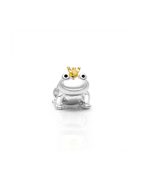 Princess &amp; The Frog Charm, Sterling Silver Frog Prince for Children.