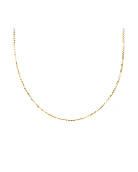 Individual Necklace Chain, Extendable Italian Made Diamond Cut Cable Chain - 14K Gold