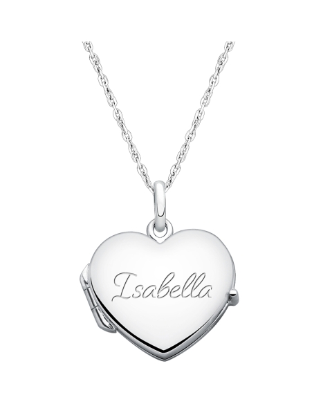 Silver Heart Locket Necklace for Girl