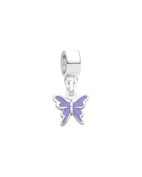 I Flit, I Float, I Fly, Sterling Silver and Purple Enamel Butterfly - Children&#039;s Adoré™ Dangle Charm