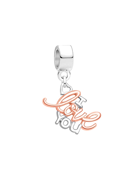 I Love You to the moon &amp; back. This bright white moon colored enamel bail is a perfect sentiment for perfect words