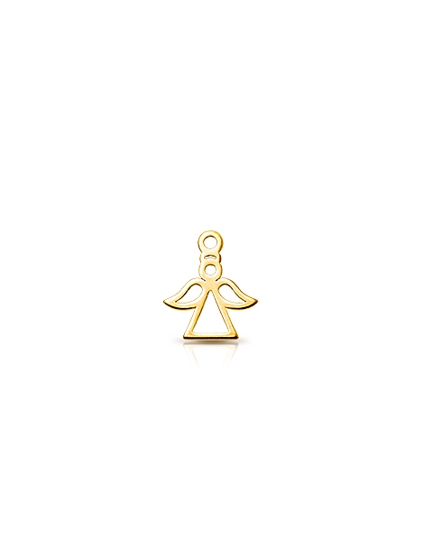 Angel - Silhouette Baby/Children&#039;s Individual Charm (Add to Your Existing Bracelet or Necklace) - 14K Gold