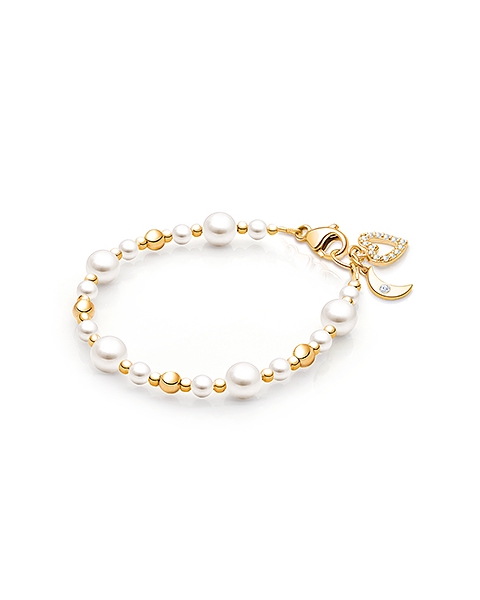 Little Lady, Baby/Children’s Beaded Bracelet for Girls - 14K Gold