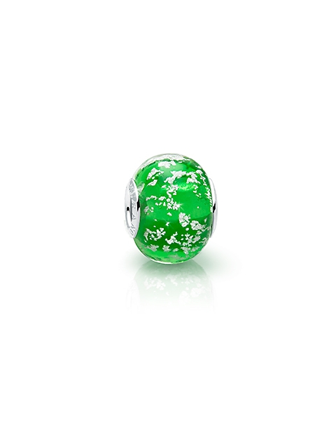 May Birthstone, Sterling Silver and Emerald Green Murano Glass (Hand Made in Italy) - Children&#039;s Adoré™ Charm