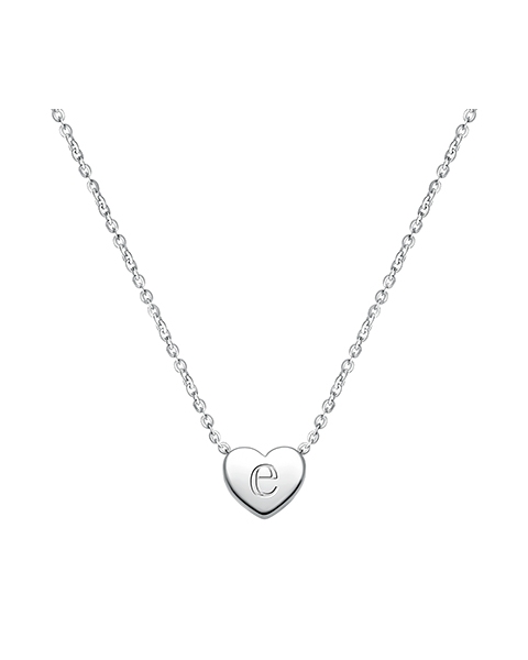 Engraved Silver Heart Necklace for Girls