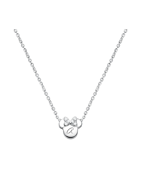Mini Sliding Miss Mouse Necklace for Teens (Includes Chain &amp; FREE Engraving) - Sterling Silver