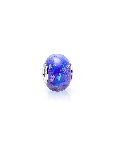 Night Owl, Sterling Silver and Lotus Blue Murano Glass (Hand Made in Italy) - Children&#039;s Adoré™ Charm