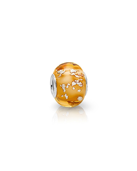 November Birthstone, Sterling Silver and Topaz Yellow Murano Glass (Hand Made in Italy) - Children&#039;s Adoré™ Charm
