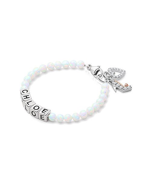 Personalized Opal Letter Block Bracelet for Teens