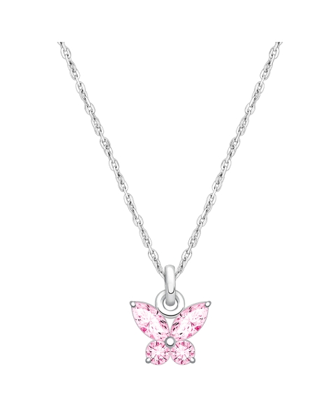 Gia™ Baby Butterfly, Pink CZ Children&#039;s Necklace for Girls - Sterling Silver