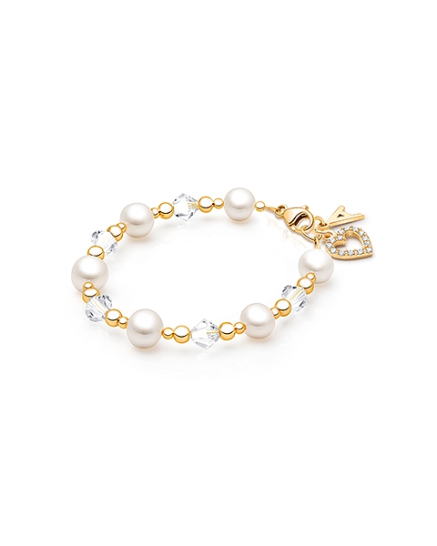 Precious Pearls, Baby/Children&#039;s Beaded Bracelet for Girls - 14K Gold