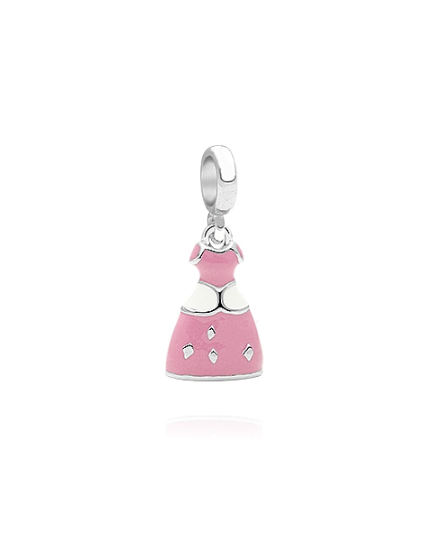 Let&#039;s play dress-up!  Pink princess dress of her dreams.