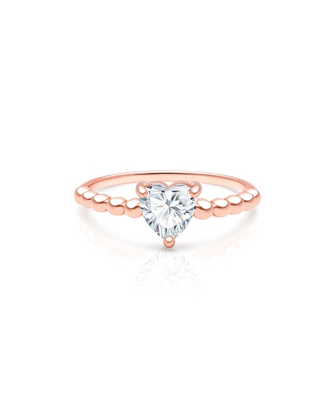 Rosabella™ Love, Clear CZ Heart Children&#039;s Ring for Girls - Sterling Silver