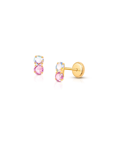 Pink &amp; Opal Earrings for Babies and Kids