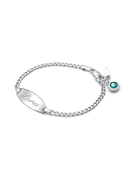 Classic Baby/Children&#039;s Engraved ID Bracelet - Sterling Silver