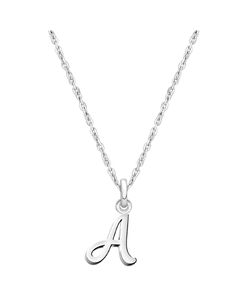 Cursive Initial, Personalized Children&#039;s Necklace for Girls (Optional Birthstone Charm) - Sterling Silver