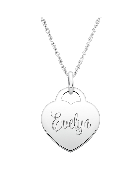 Silver Heart Necklace for Girl