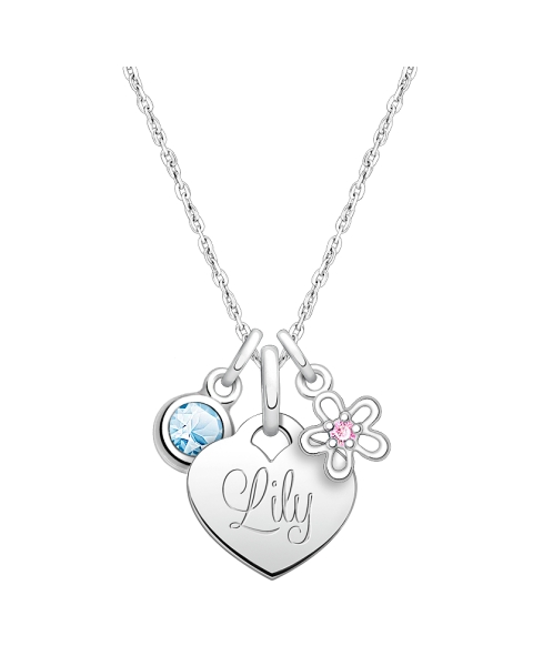 Baby Heart &quot;Design Your Own&quot; Teen&#039;s Necklace for Girls (50+ Optional Charms &amp; FREE Engraving) - Sterling Silver