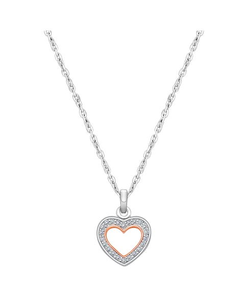 Rosabella™ Heart Silhouette, Children&#039;s 2-Tone Necklace for Girls - Sterling Silver