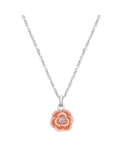 Rosabella™ Rose, Children&#039;s 2-Tone Necklace for Girls - Sterling Silver