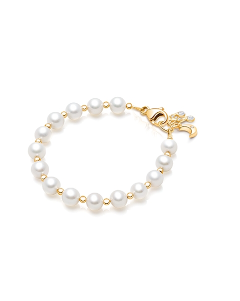 Timeless Pearls, Baby/Children’s Beaded Bracelet for Girls - 14K Gold
