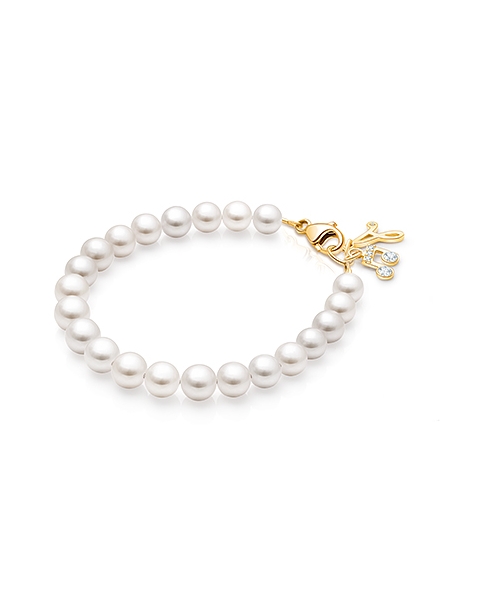 Big Pearl Bracelet for Teens with Solid 14K Gold
