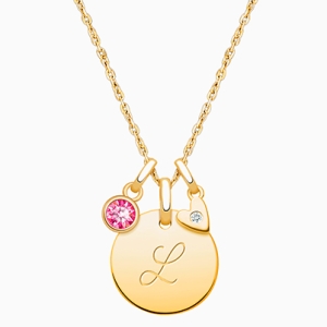 14K Gold Baby Round, "Design Your Own" Teen's Necklace for Girls (FREE Personalization) - 14K Gold