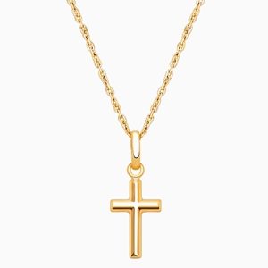 Everlasting Faith, Cross Children’s Necklace for Boys - 14K Gold