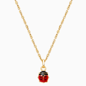 Lil&#039; Ladybug, Teeny Tiny Children&#039;s Necklace for Girls - 14K Gold